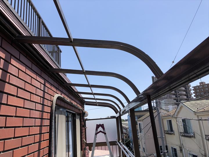 テラス屋根の「打ち替え工法