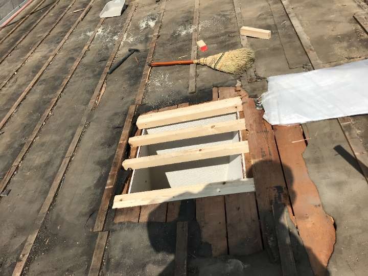 天窓撤去後の補強下地