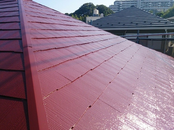 傷んだスレート屋根をサーモアイSiで塗装工事したお住まい