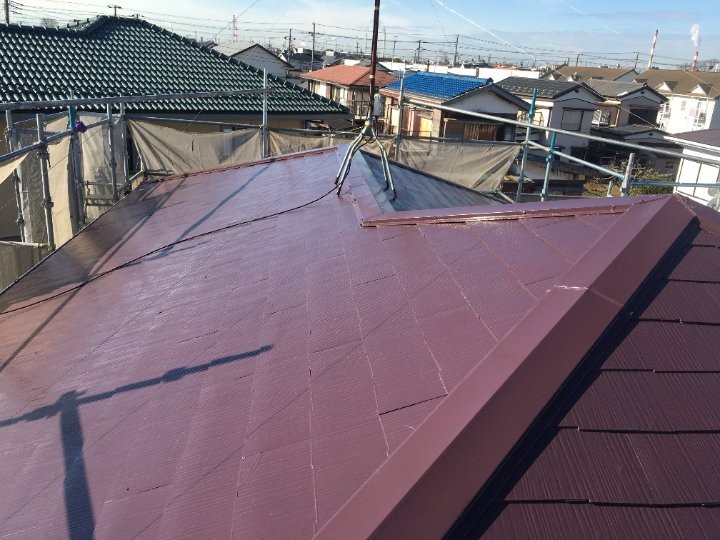 劣化したスレート屋根をサーモアイSiで塗装して遮熱性を回復