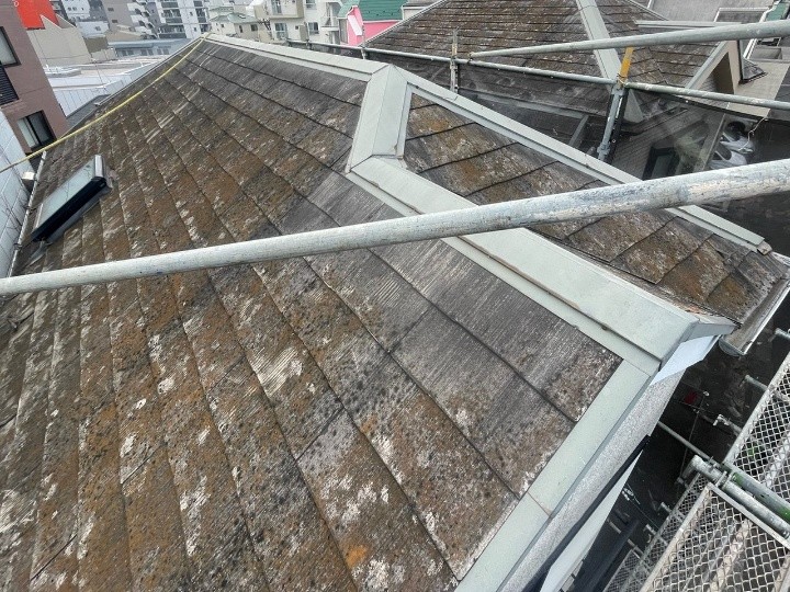 全景のスレート屋根