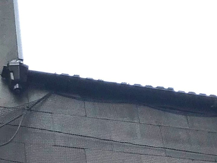 設置後の軒樋全景