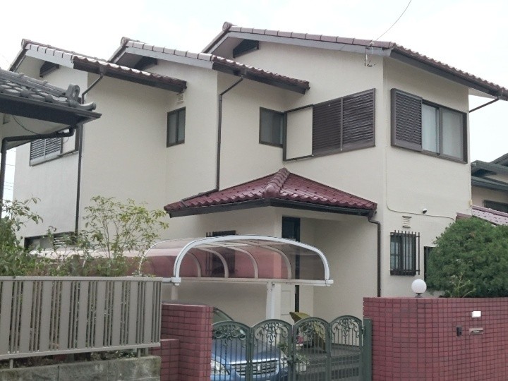築25年スレート瓦屋根と外壁へ塗り替え工事して美観を復旧