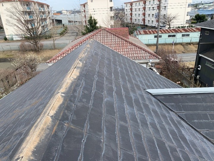棟板金撤去後の大棟
