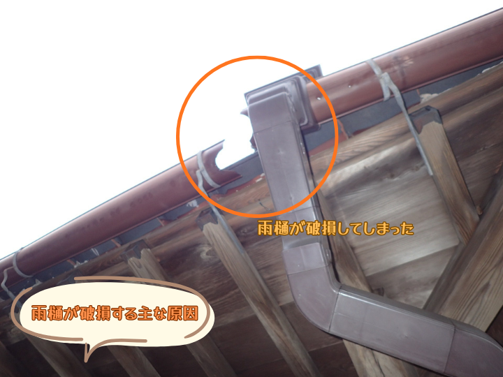 雨樋が破損する主な原因