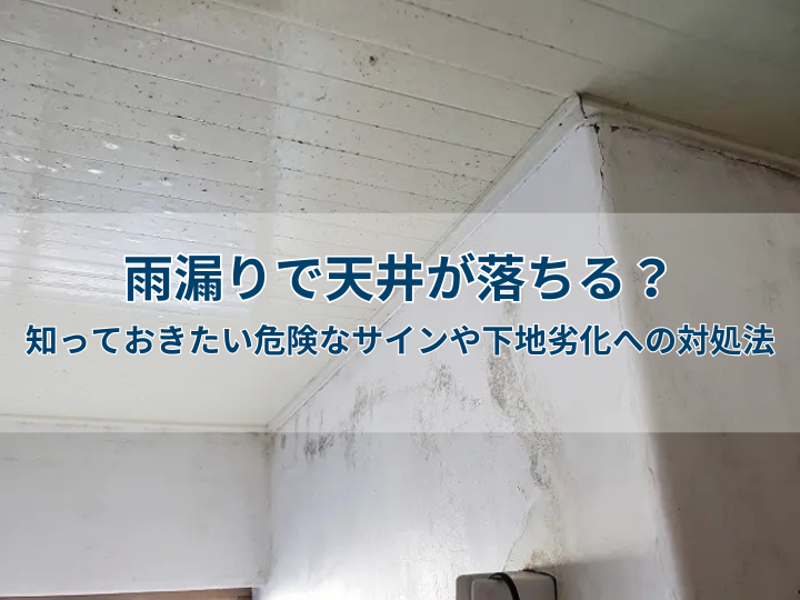 雨漏りで天井が落ちる？知っておきたい危険なサインや下地劣化への対処法
