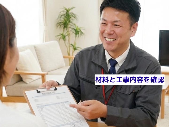 材料と工事内容を確認