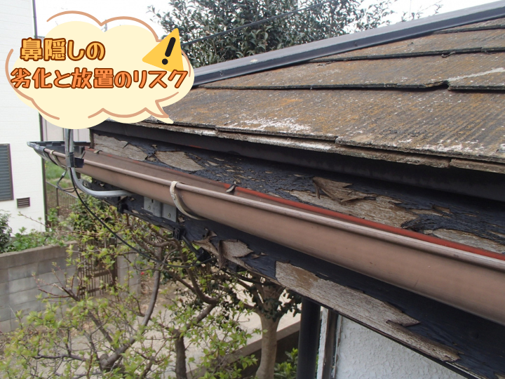 鼻隠しの劣化と放置のリスク