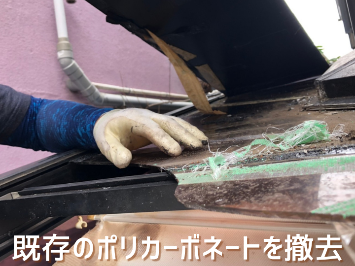 ポリカーボネートを撤去